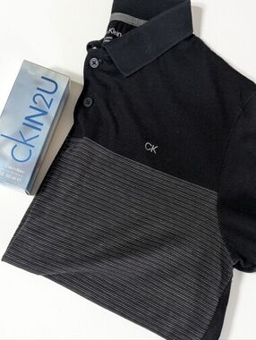 Calvin Klein Men's Liquid Touch Polo & CKIN2U Cologne Bundle
